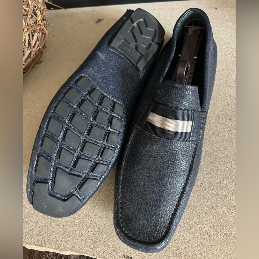 Bally Blue Leather Loafers, gently used.